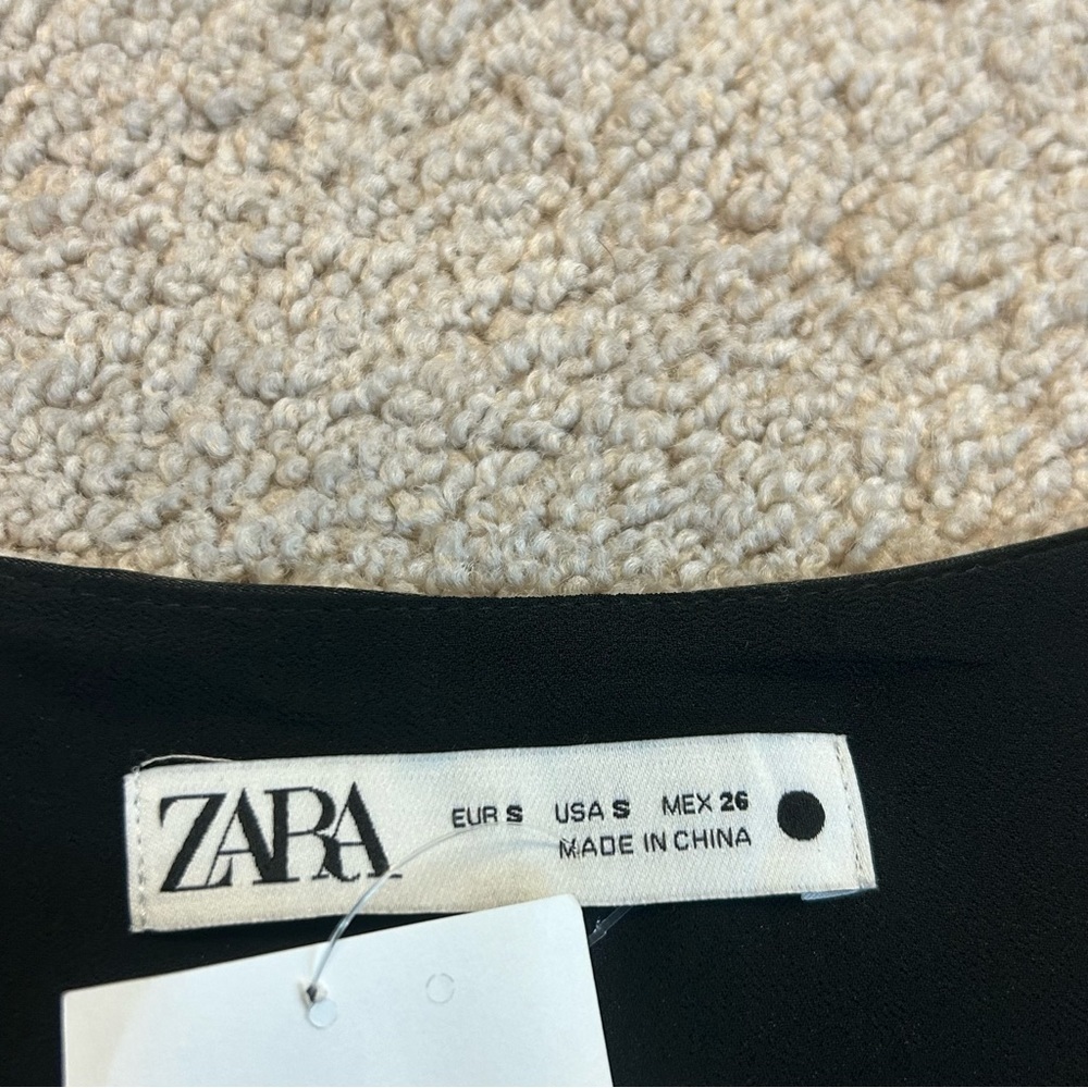 Zara limited edition black clear beaded jewelled sleeveless crop top Sz S NWT - Picture 12 of 16